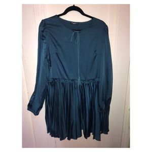 Frill Detail Pleated Hem Dress